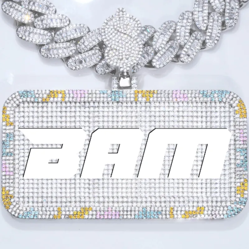 CUSTOM LETTER NECKLACE 3D COLORFUL SQUARE sold by The GUU Shop