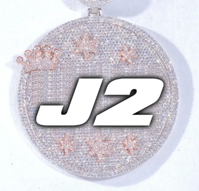 CUSTOM LETTER NECKLACE 3D BIG CROWN DISC sold by The GUU Shop