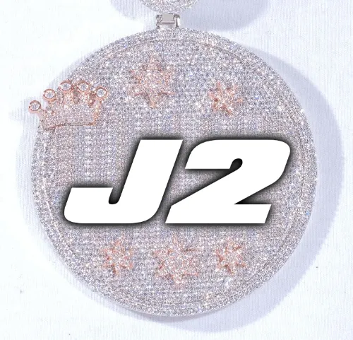 CUSTOM LETTER NECKLACE 3D BIG CROWN DISC sold by The GUU Shop