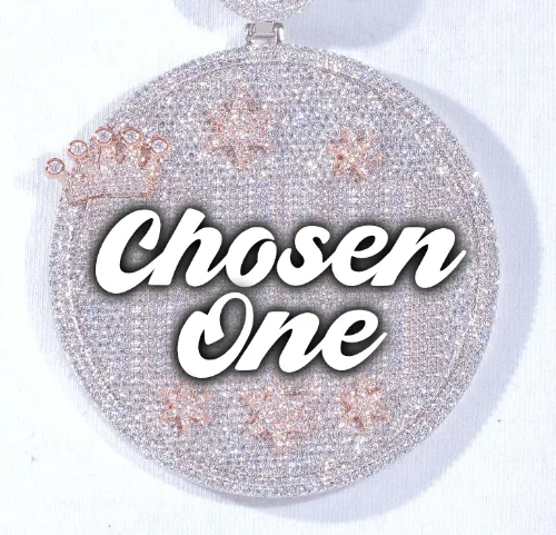 CUSTOM LETTER NECKLACE 3D BIG CROWN DISC sold by The GUU Shop