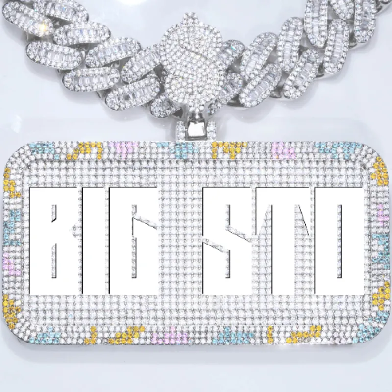 CUSTOM LETTER NECKLACE 3D COLORFUL SQUARE sold by The GUU Shop