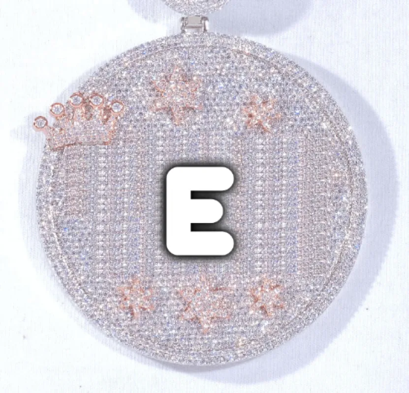 CUSTOM LETTER NECKLACE 3D BIG CROWN DISC made by The GUU Shop