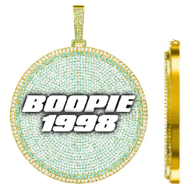 CUSTOM LETTER NECKLACE 3D BIG DISC sold by The GUU Shop