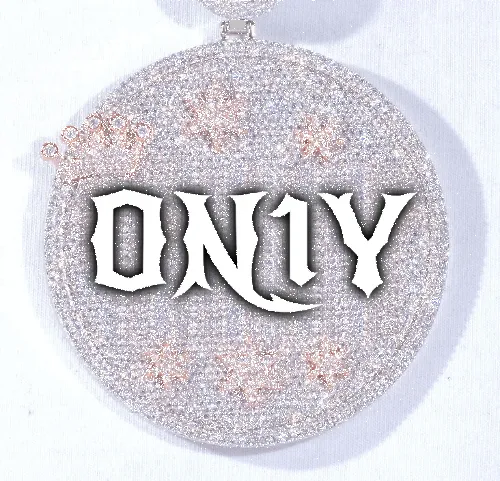 CUSTOM LETTER NECKLACE 3D BIG CROWN DISC sold by The GUU Shop