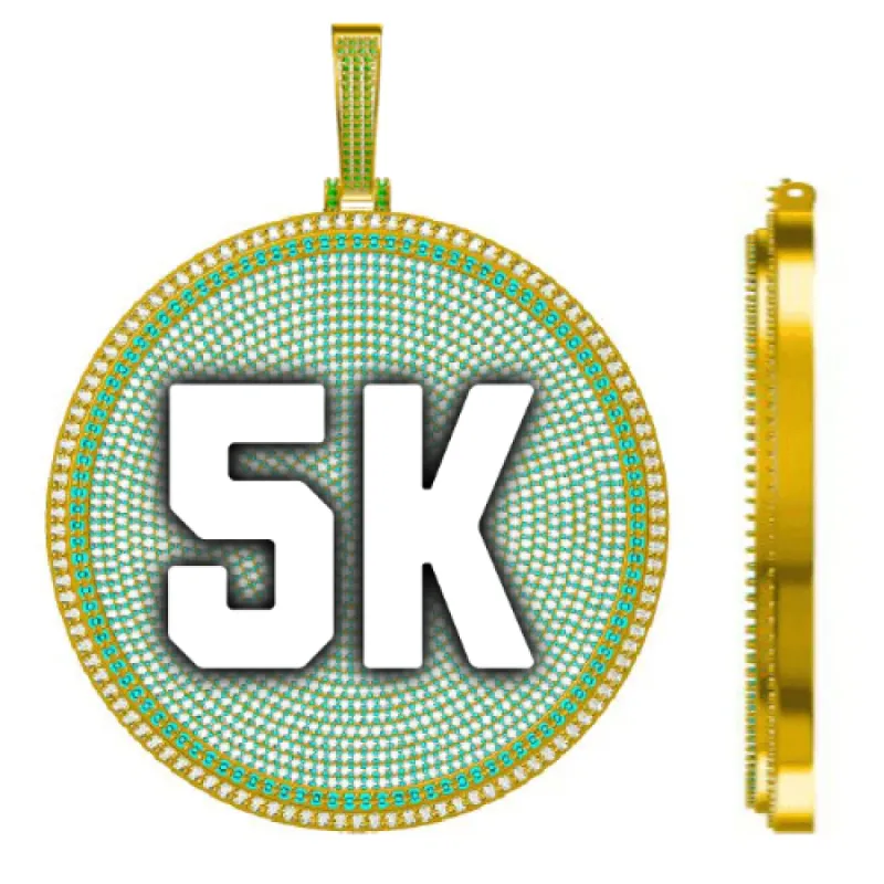 CUSTOM LETTER NECKLACE 3D BIG DISC sold by The GUU Shop