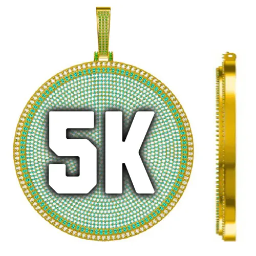 CUSTOM LETTER NECKLACE 3D BIG DISC sold by The GUU Shop