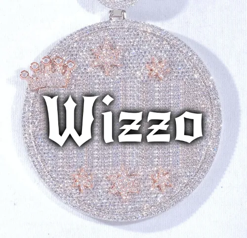 CUSTOM LETTER NECKLACE 3D BIG CROWN DISC sold by The GUU Shop