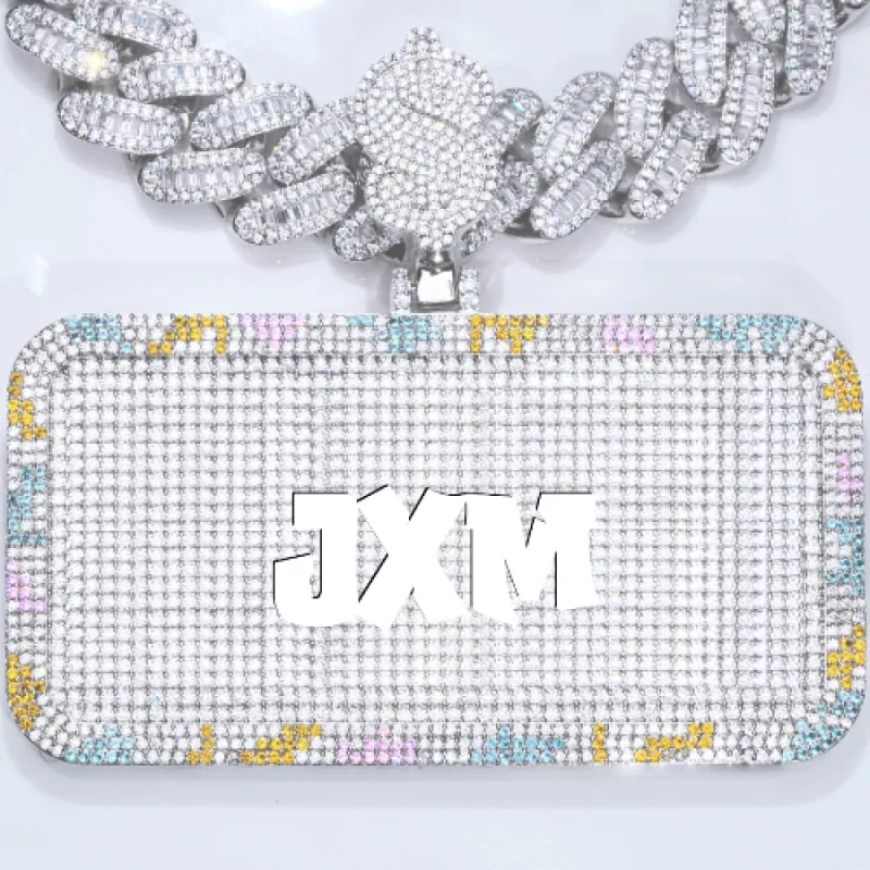 CUSTOM LETTER NECKLACE 3D COLORFUL SQUARE sold by The GUU Shop