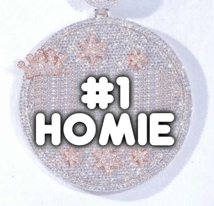 CUSTOM LETTER NECKLACE 3D BIG CROWN DISC made by The GUU Shop