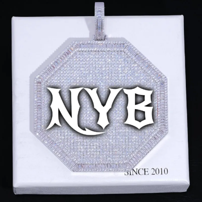 CUSTOM LETTER NECKLACE 3D BIG OCTAGON sold by The GUU Shop