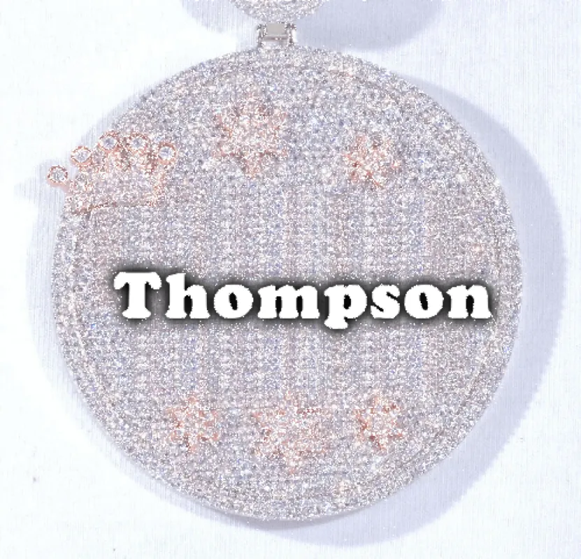 CUSTOM LETTER NECKLACE 3D BIG CROWN DISC sold by The GUU Shop