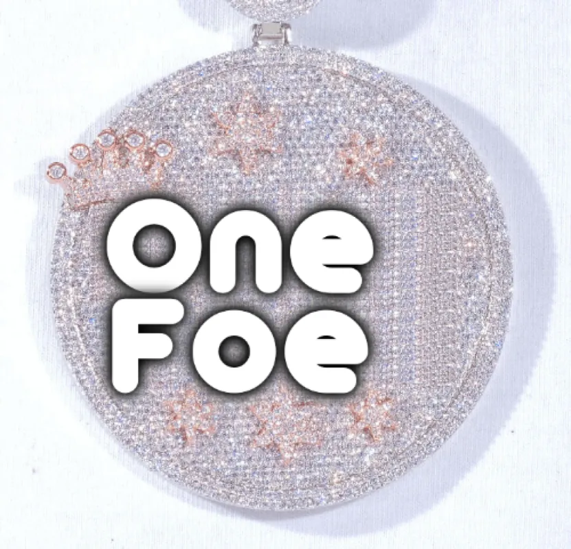 CUSTOM LETTER NECKLACE 3D BIG CROWN DISC sold by The GUU Shop