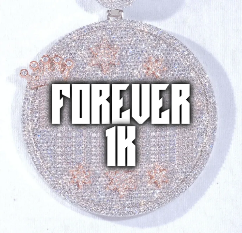 CUSTOM LETTER NECKLACE 3D BIG CROWN DISC sold by The GUU Shop