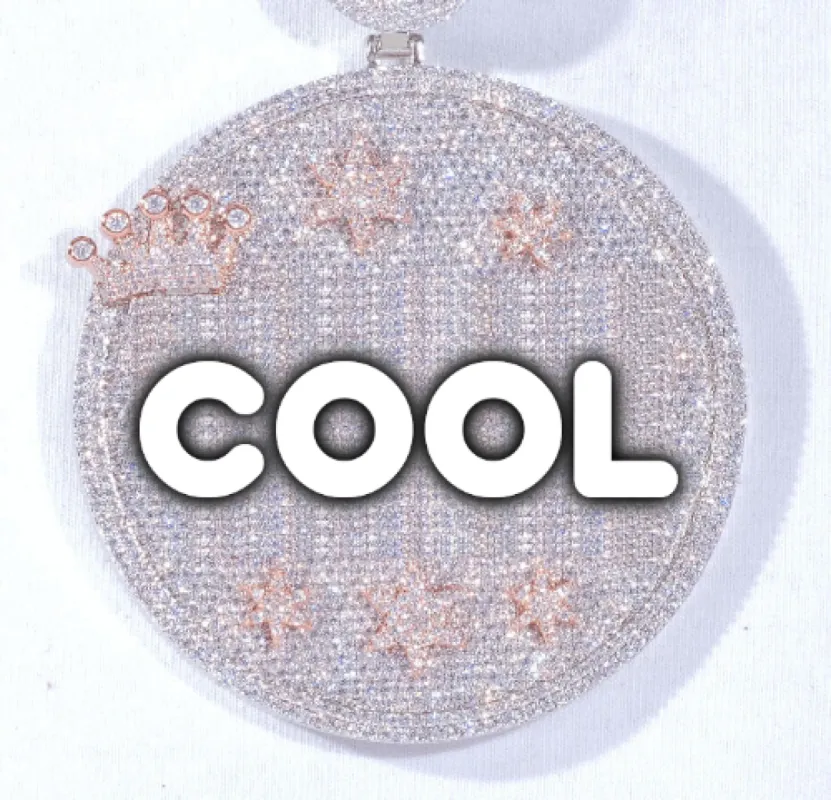 CUSTOM LETTER NECKLACE 3D BIG CROWN DISC sold by The GUU Shop