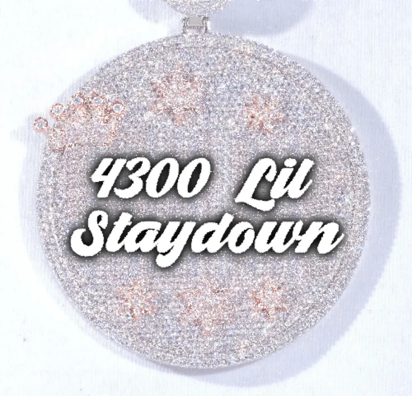 CUSTOM LETTER NECKLACE 3D BIG CROWN DISC sold by The GUU Shop