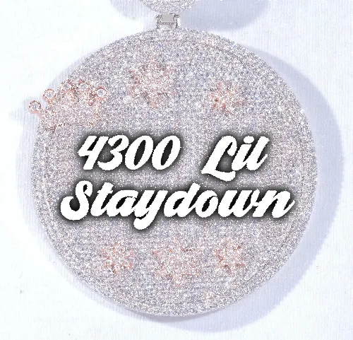 CUSTOM LETTER NECKLACE 3D BIG CROWN DISC sold by The GUU Shop