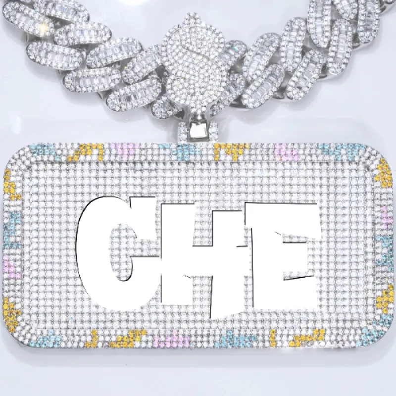 CUSTOM LETTER NECKLACE 3D COLORFUL SQUARE sold by The GUU Shop