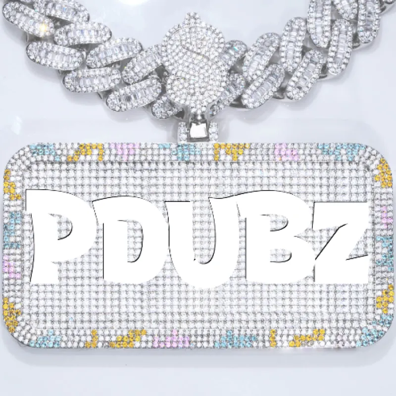 CUSTOM LETTER NECKLACE 3D COLORFUL SQUARE sold by The GUU Shop