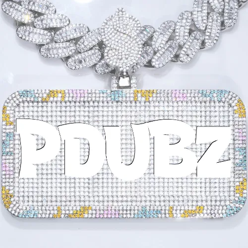 CUSTOM LETTER NECKLACE 3D COLORFUL SQUARE sold by The GUU Shop