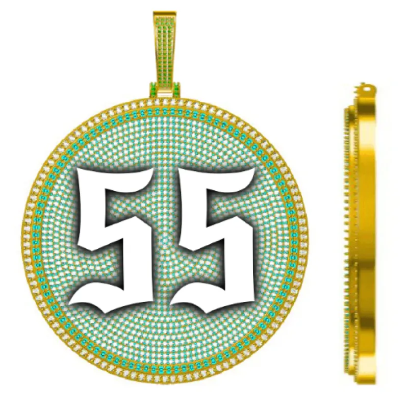 CUSTOM LETTER NECKLACE 3D BIG DISC sold by The GUU Shop