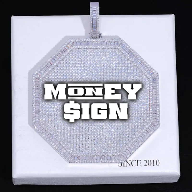 CUSTOM LETTER NECKLACE 3D BIG OCTAGON sold by The GUU Shop