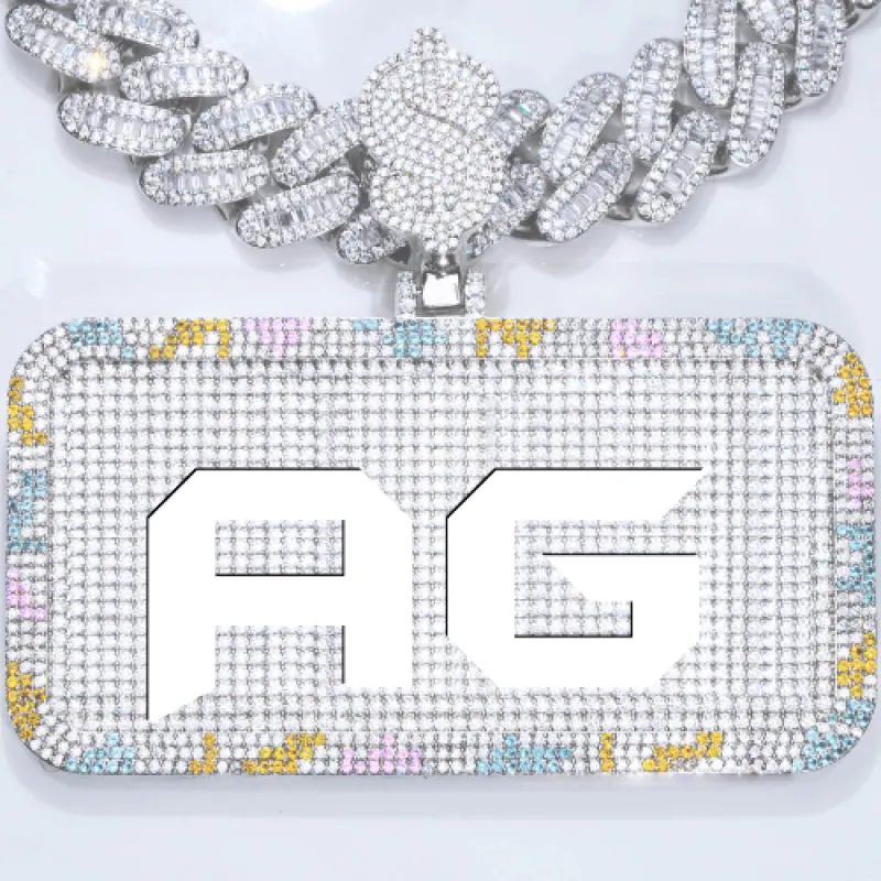 CUSTOM LETTER NECKLACE 3D COLORFUL SQUARE sold by The GUU Shop