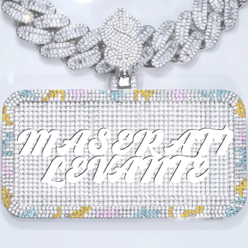 CUSTOM LETTER NECKLACE 3D COLORFUL SQUARE sold by The GUU Shop