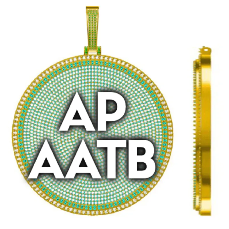 CUSTOM LETTER NECKLACE 3D BIG DISC sold by The GUU Shop