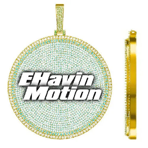 CUSTOM LETTER NECKLACE 3D BIG DISC sold by The GUU Shop