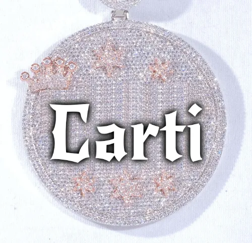 CUSTOM LETTER NECKLACE 3D BIG CROWN DISC sold by The GUU Shop