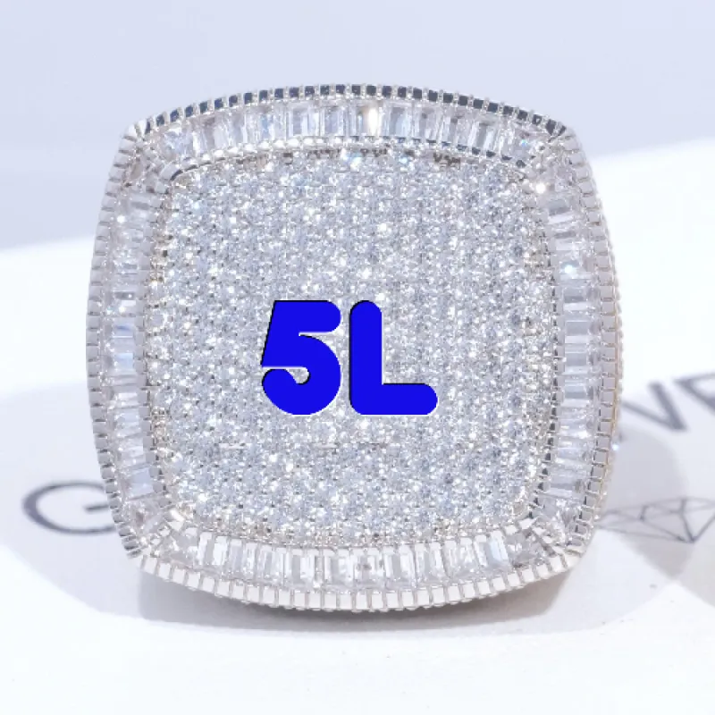 CUSTOM LETTER 3D ICED RING sold by The GUU Shop