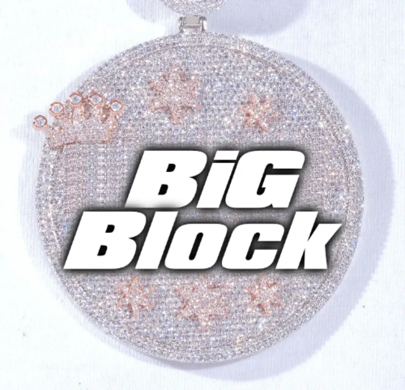 CUSTOM LETTER NECKLACE 3D BIG CROWN DISC sold by The GUU Shop