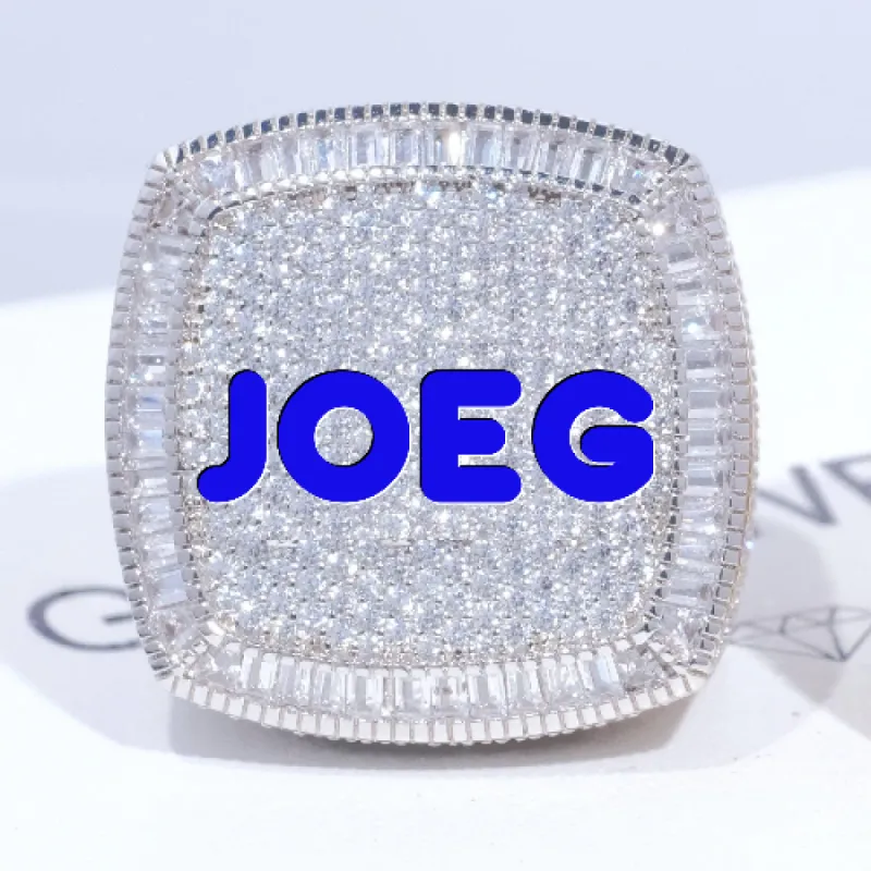 CUSTOM LETTER 3D ICED RING sold by The GUU Shop