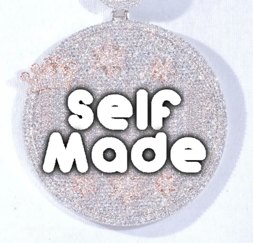 CUSTOM LETTER NECKLACE 3D BIG CROWN DISC sold by The GUU Shop