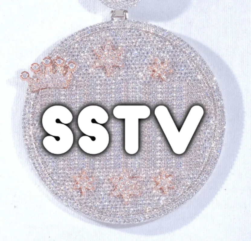 CUSTOM LETTER NECKLACE 3D BIG CROWN DISC sold by The GUU Shop