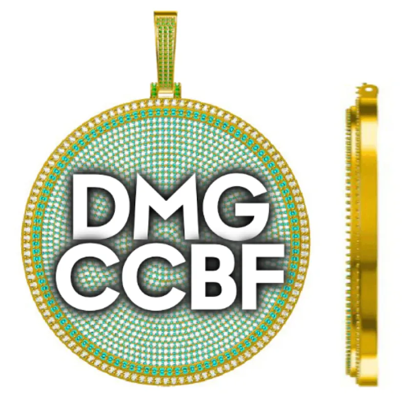 CUSTOM LETTER NECKLACE 3D BIG DISC sold by The GUU Shop