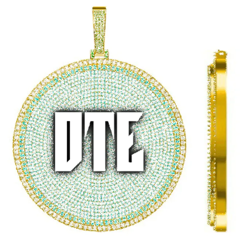 CUSTOM LETTER NECKLACE 3D BIG DISC sold by The GUU Shop