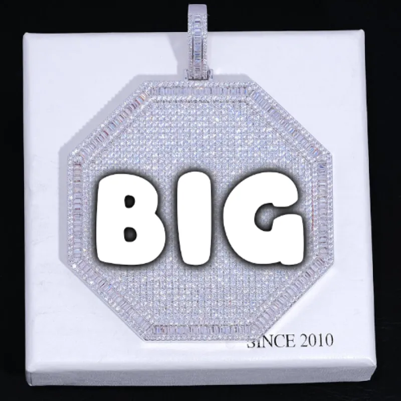 CUSTOM LETTER NECKLACE 3D BIG OCTAGON sold by The GUU Shop