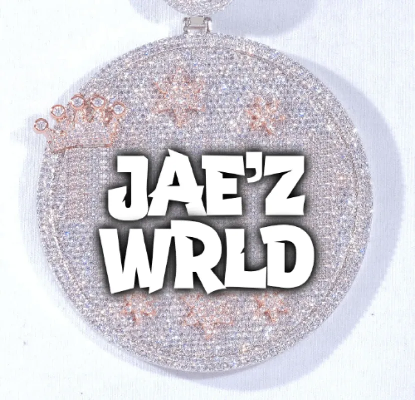 CUSTOM LETTER NECKLACE 3D BIG CROWN DISC sold by The GUU Shop