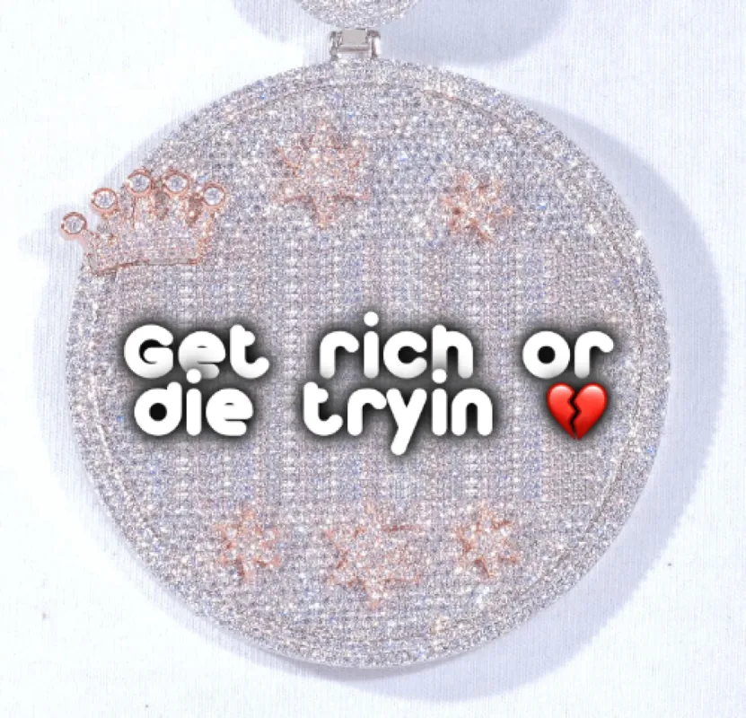 CUSTOM LETTER NECKLACE 3D BIG CROWN DISC sold by The GUU Shop