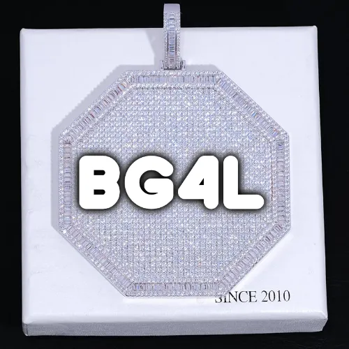 CUSTOM LETTER NECKLACE 3D BIG OCTAGON sold by The GUU Shop