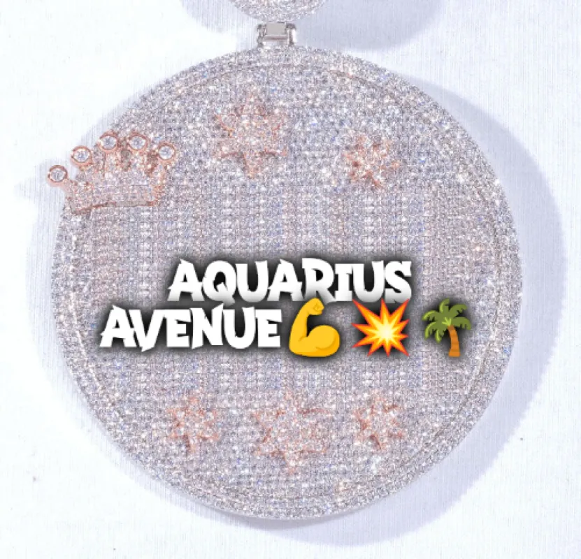 CUSTOM LETTER NECKLACE 3D BIG CROWN DISC sold by The GUU Shop