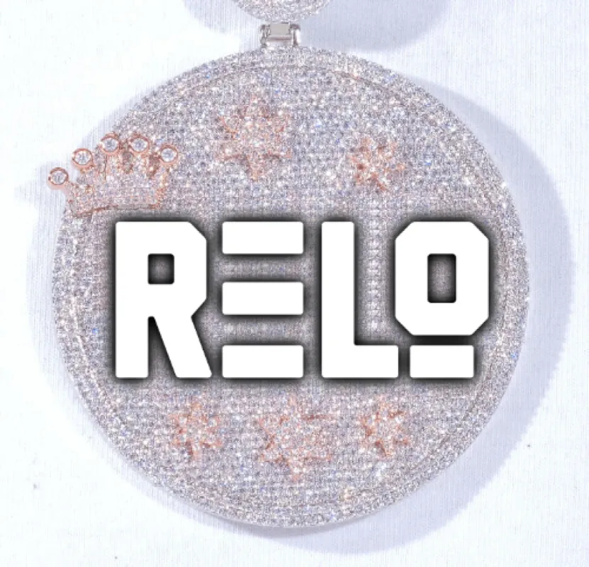 CUSTOM LETTER NECKLACE 3D BIG CROWN DISC sold by The GUU Shop