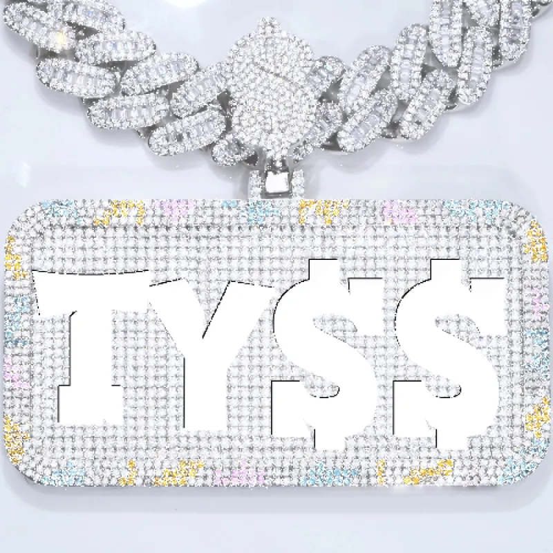 CUSTOM LETTER NECKLACE 3D COLORFUL SQUARE sold by The GUU Shop