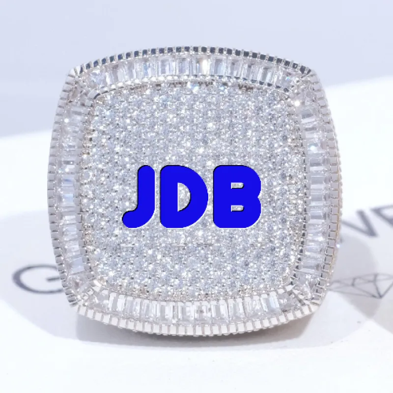 CUSTOM LETTER 3D ICED RING sold by The GUU Shop