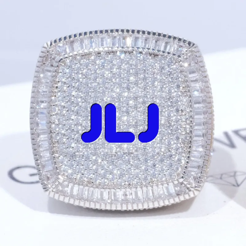 CUSTOM LETTER 3D ICED RING sold by The GUU Shop