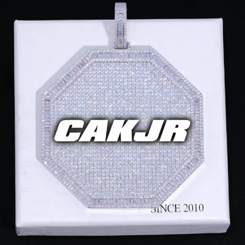 CUSTOM LETTER NECKLACE 3D BIG OCTAGON sold by The GUU Shop