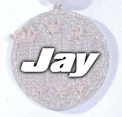 CUSTOM LETTER NECKLACE 3D BIG CROWN DISC sold by The GUU Shop