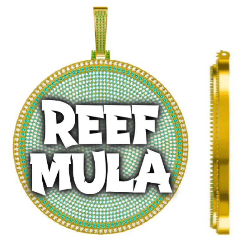 CUSTOM LETTER NECKLACE 3D BIG DISC sold by The GUU Shop