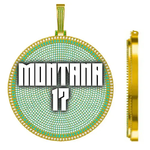 CUSTOM LETTER NECKLACE 3D BIG DISC sold by The GUU Shop